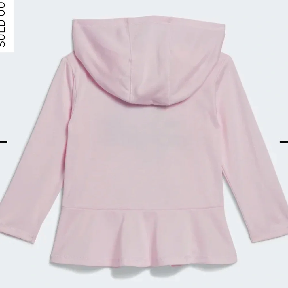 Adidas pink peplum long sleeve hooded top- Girls kids 12 Months size 12M - Picture 4 of 4